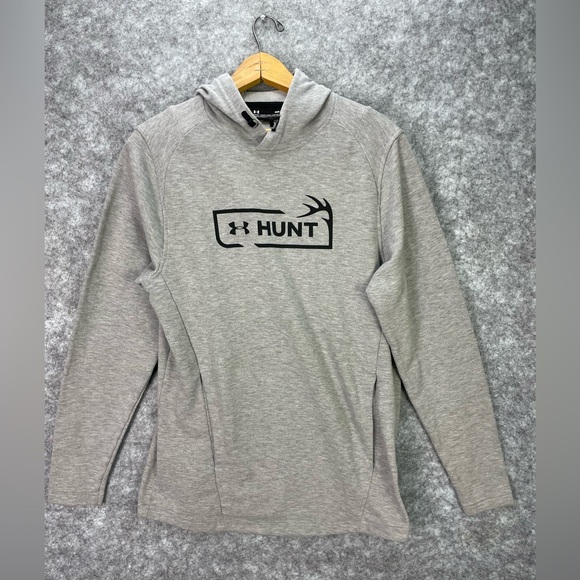 Under Armour Other - Under Armour Hoodie Mens Medium Gray Hunting Loose Fit Performance Pullover